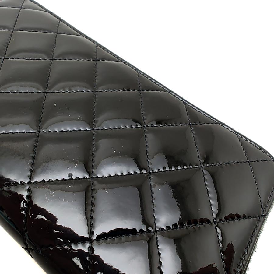 CHANEL（シャネル） 中古品 ラウンドファスナー長財布 エナメル レザー