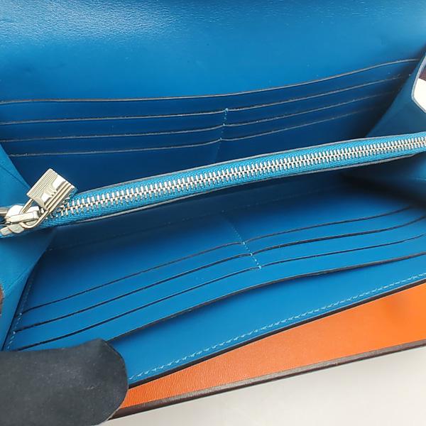 M*！様 HERMÈS エルメス ケリーウォレット ブルー エルメス ケリーウォレット ミディアム ディープブルー/ヴェール