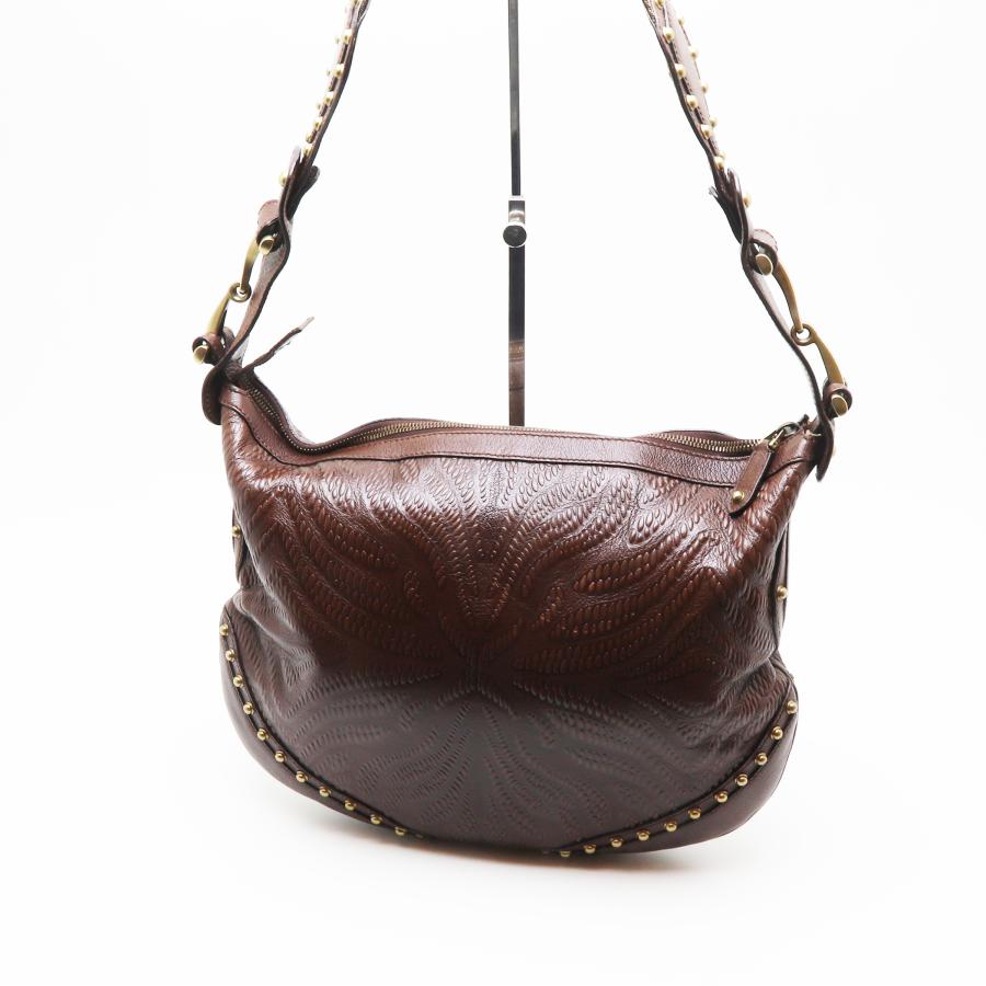 グッチ　レザー製　ブラウンバッグ 値下げしました！GUCCI ブラウン茶色レザー バッグ