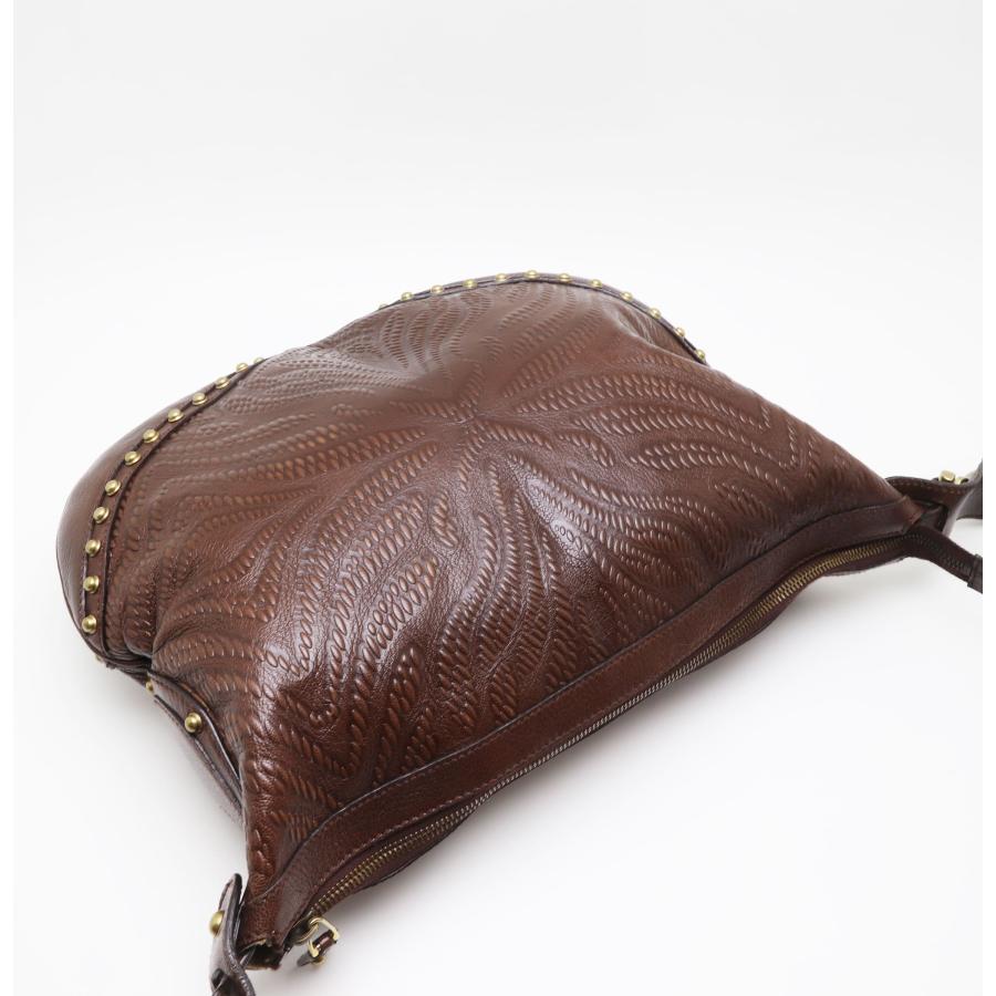 GUCCI（グッチ） 中古品 ショルダーバッグ レザー ブラウン ゴールド