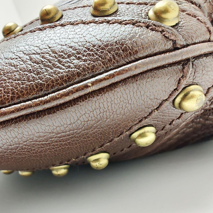 GUCCI（グッチ） 中古品 ショルダーバッグ レザー ブラウン ゴールド