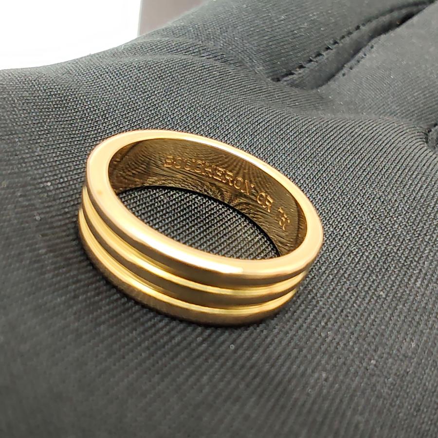BOUCHERON 中古品 ブシュロン ゴドロン リング 3連 ピンクゴールド K18 