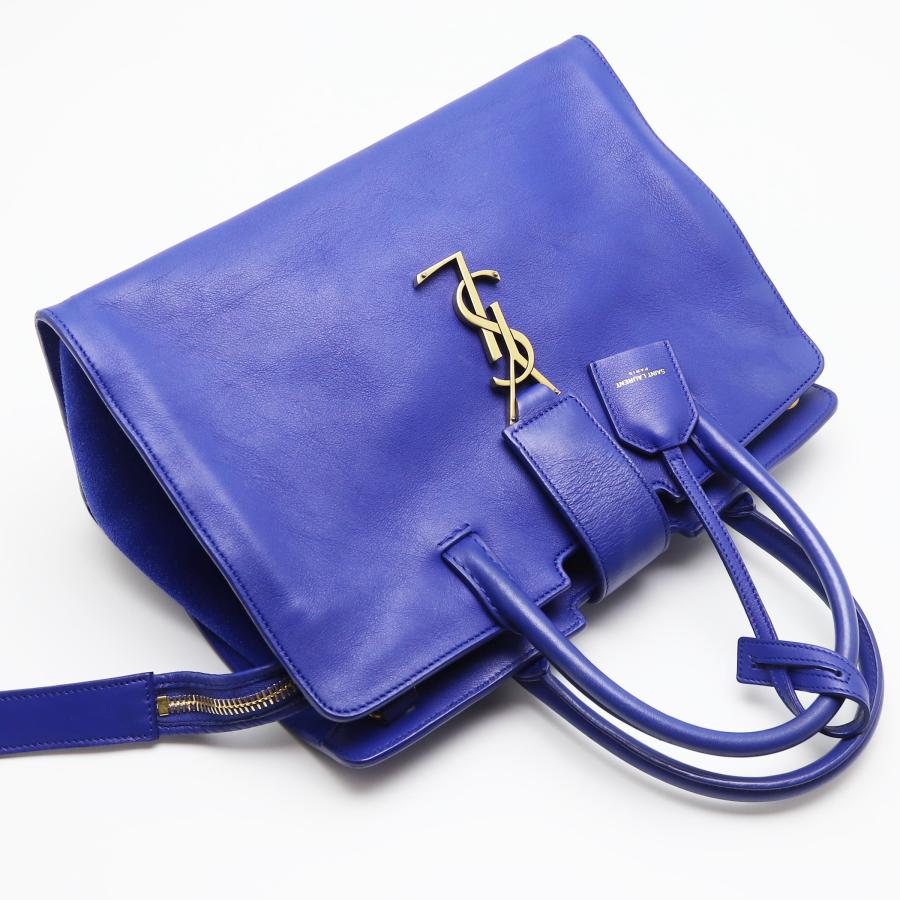 イヴサンローラン YVES SAINT LAURENT カバスシック レザー 紫系 中古 