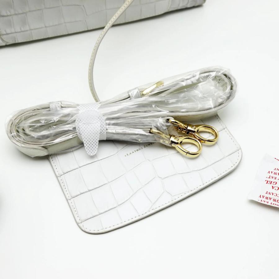 レディース LEATHER JEWELS クロコ型押し ヒョウ柄 ショルダーバッグ 