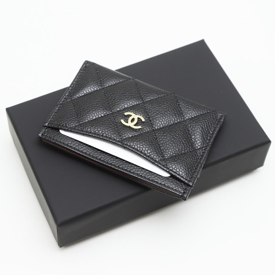 CHANEL 新品 シャネル クラシック カードケース ブラック グレインド  