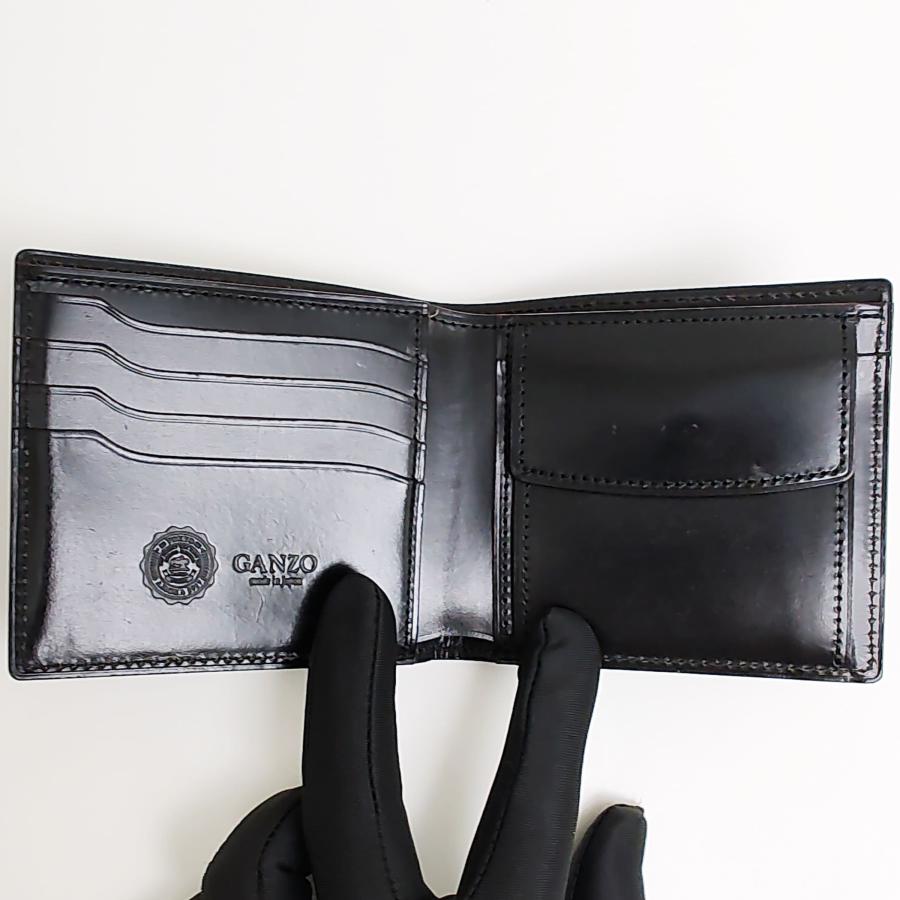 GANZO 中古品 GANZO 二つ折り財布 GUD2 ブラック イタリアレザー GANZO 中古品 GANZO 二つ折り財布 GUD2 ブラック イタリアレザー