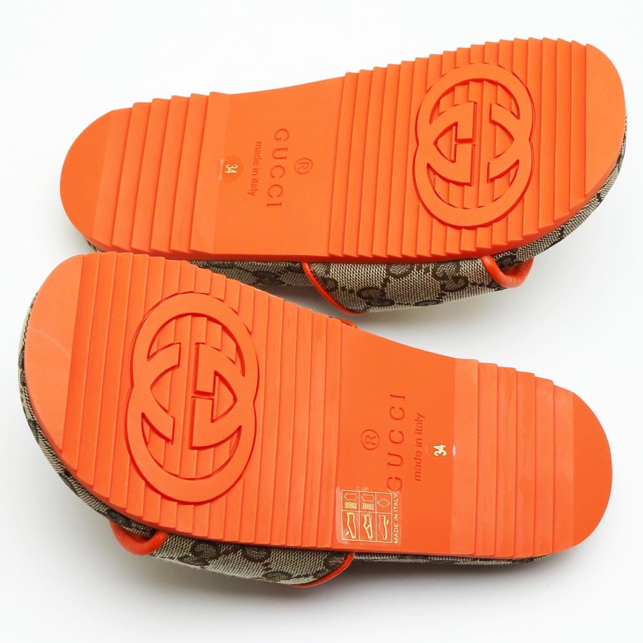 新品✨グッチノースフェイス　コラボ　サンダル　スライドサンダル　GG　オレンジ GUCCI（グッチ） 新品 GUCCI×THE NORTH FACE GGスライド サンダル