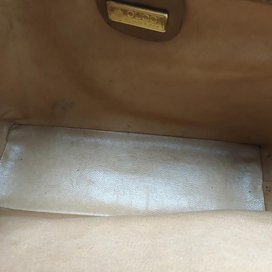 【✨極美品✨】 グッチ ハンドバッグ GG柄 ナイロン レザー ブラウン Gucci ブラウンレザー レディロック ハンドバッグ