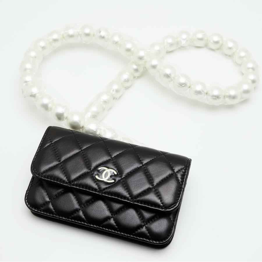 シャネル CHANEL マトラッセ パールチェーン ショルダーバッグ バッグ ラムスキン（羊革） レディース ホワイト系 AP1839 【中古】 CHANEL - シャネル CHANEL マトラッセ パールチェーン ショルダー