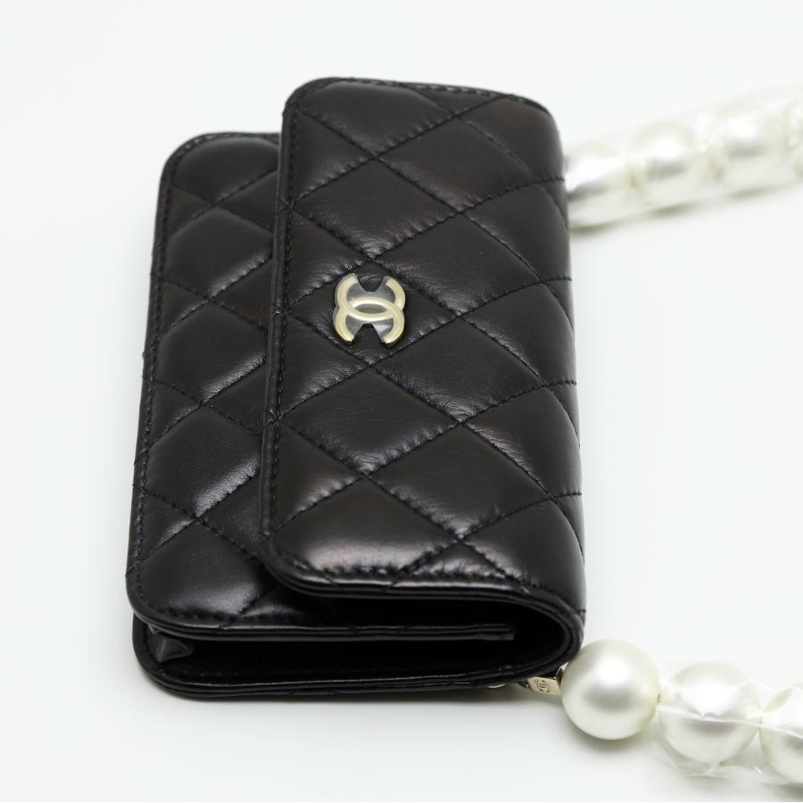 CHANEL 中古品 シャネル マトラッセ パールチェーン ショルダーバッグ  