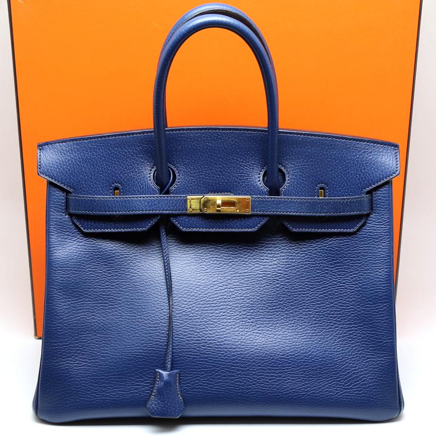 Birkin 中古品 エルメス バーキン35 アルデンヌ ブルー ゴールド金具 