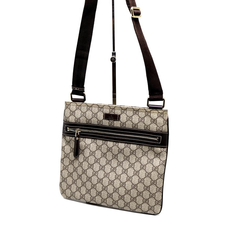GUCCI ショルダーバッグ ポシェット GG スプリーム ゴールド金具