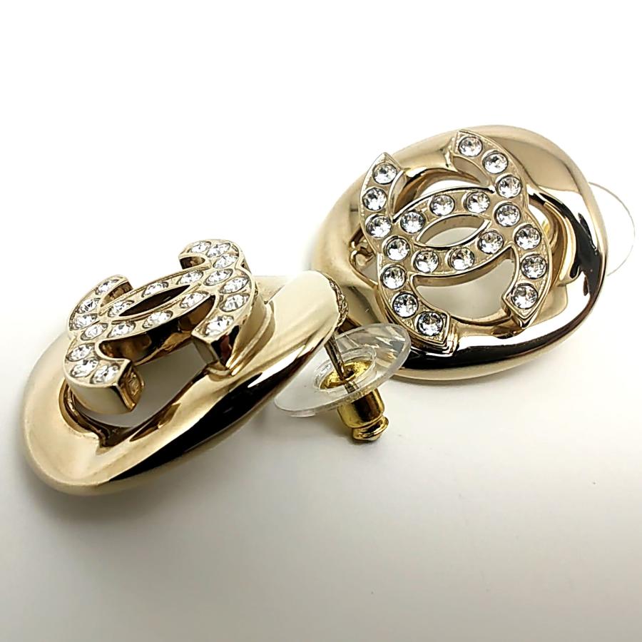 CHANEL 中古品 シャネル ピアス 2025年春夏新作 メタル & ストラス