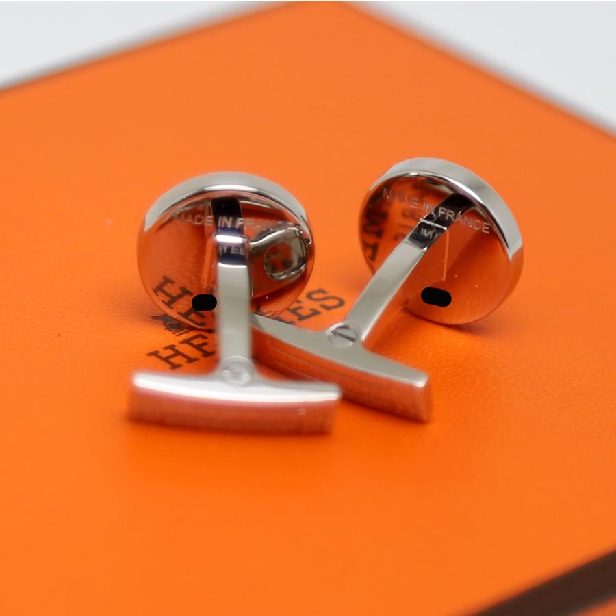 エルメス　HERMESカフス　リコル　ブラック/シルバー金具　メタル/パラジウム HERMES（エルメス） 新品 リコル 2 カフス カフリンクス エタン