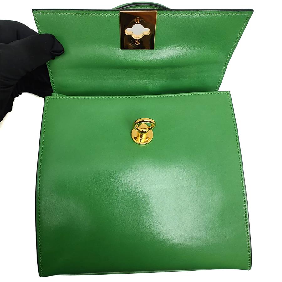 CELINE（セリーヌ） 中古品 ハンドバッグ グリーン レザー ミニ