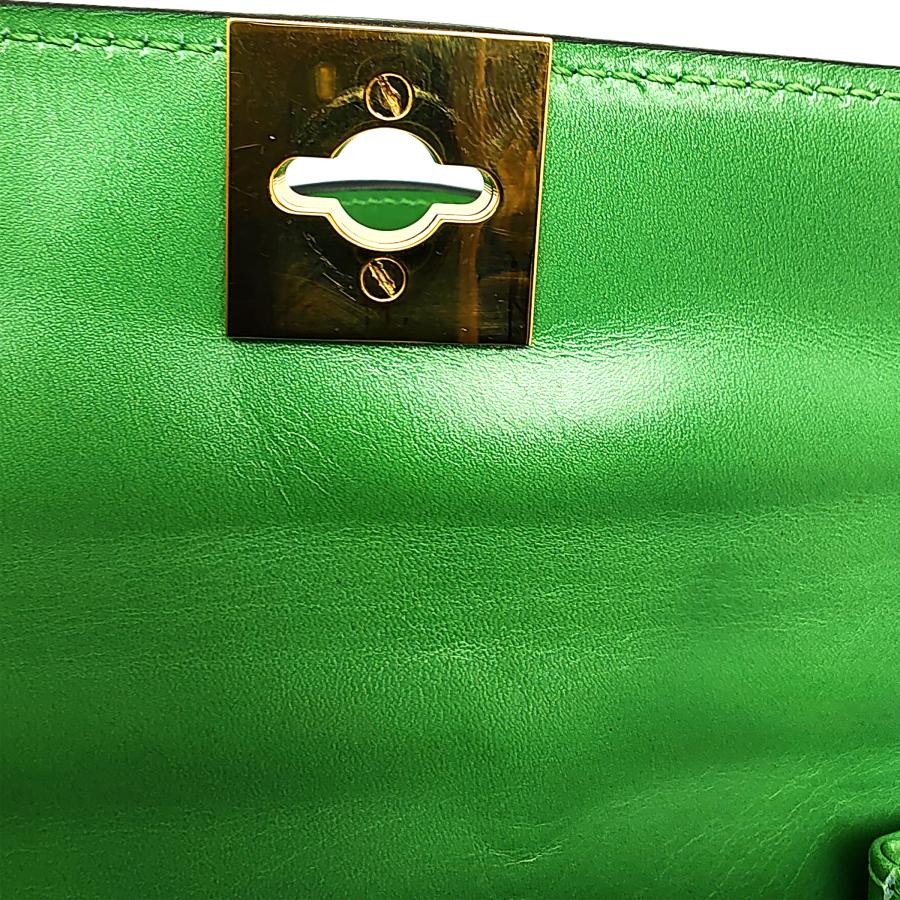CELINE（セリーヌ） 中古品 ハンドバッグ グリーン レザー ミニ