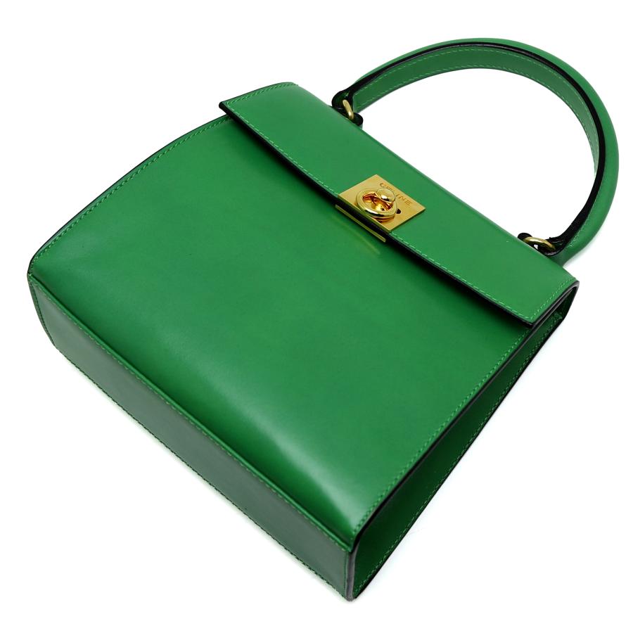CELINE（セリーヌ） 中古品 ハンドバッグ グリーン レザー ミニ