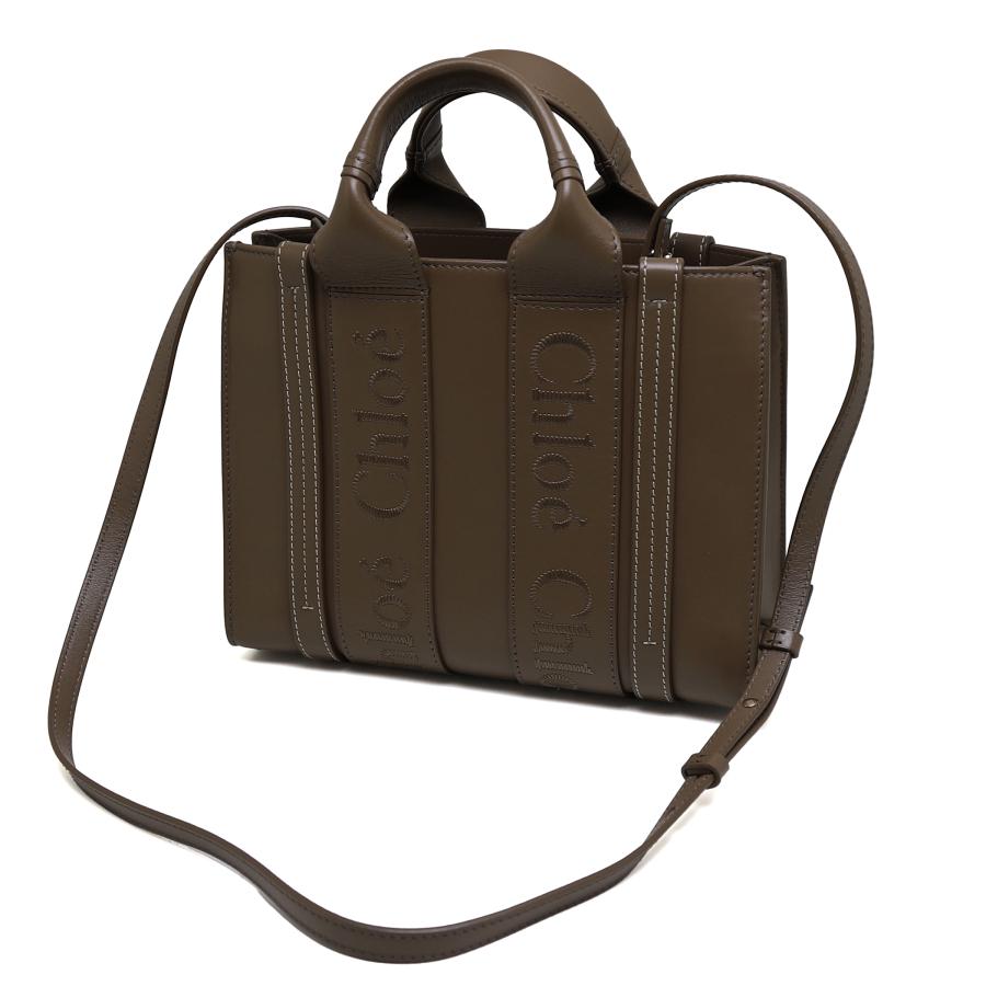 Chloe クロエ Woodyスモール トートバッグ ショルダーバッグ 2Way ブラウン 管理番号：11222 Chloe（クロエ） 中古品 Woody スモール トートバッグ ソフトレザー