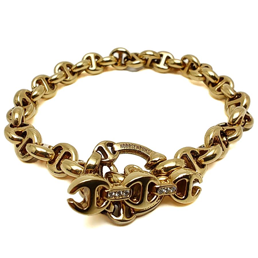 中古品 ホーセンブース 5MM OPEN-LINK BRACELET 18K イエローゴールド
