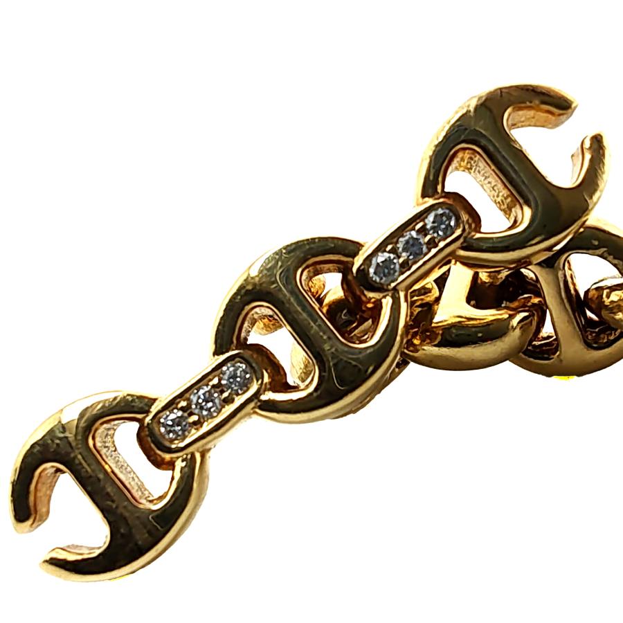 中古品 ホーセンブース 5MM OPEN-LINK BRACELET 18K イエローゴールド