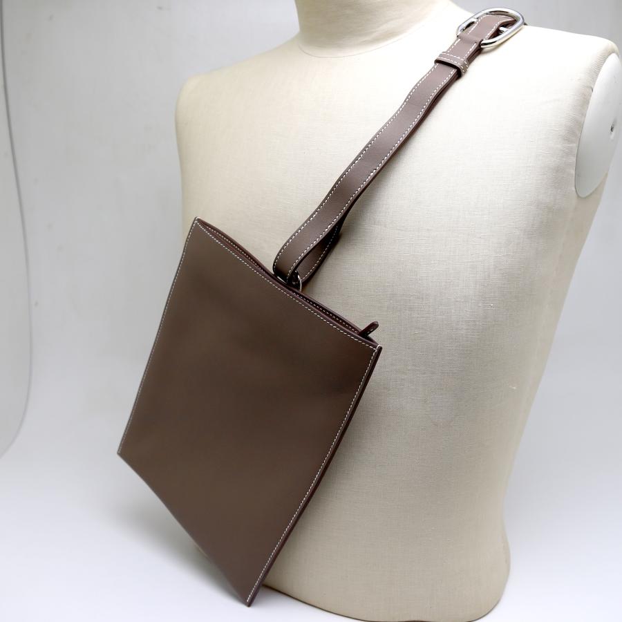 中古美品 エルメス ポッシャンプリュス エトゥープ U刻印 2022年製 メンズ ボディバッグ HERMES_1