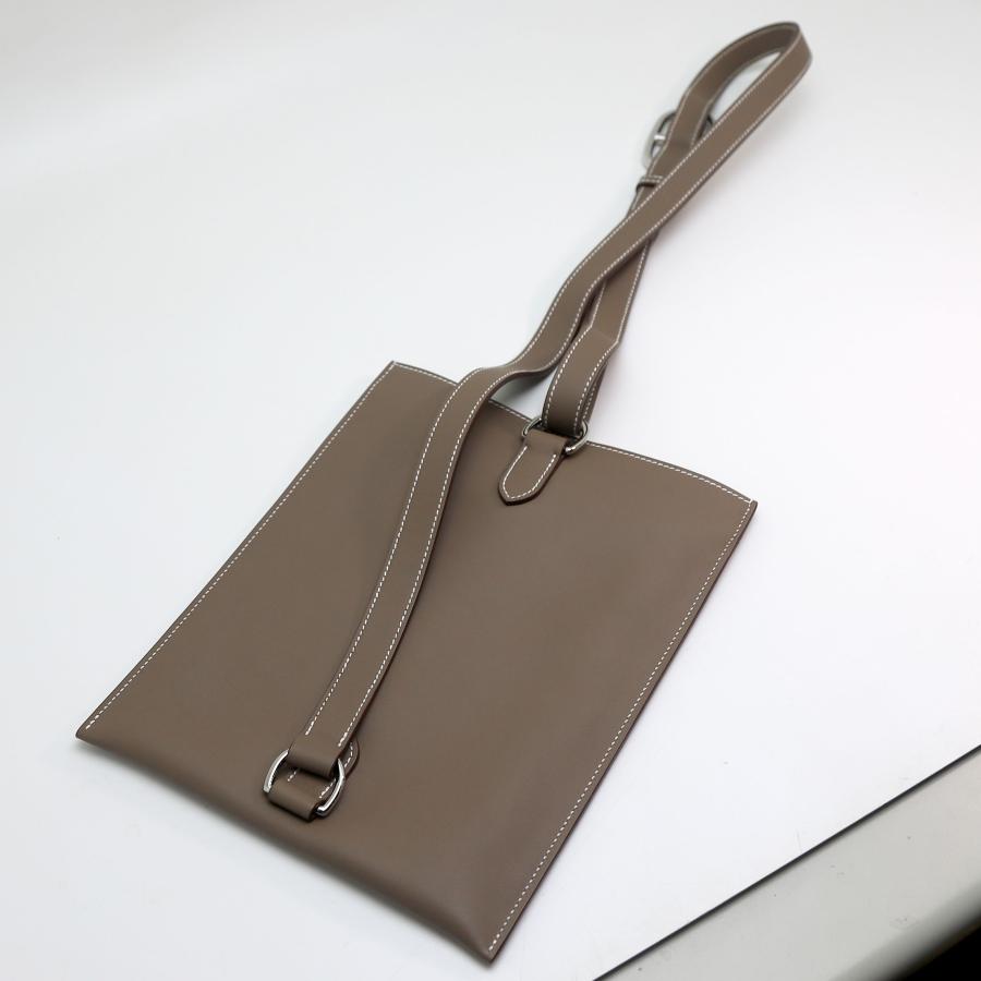 中古美品 エルメス ポッシャンプリュス エトゥープ U刻印 2022年製 メンズ ボディバッグ HERMES_5