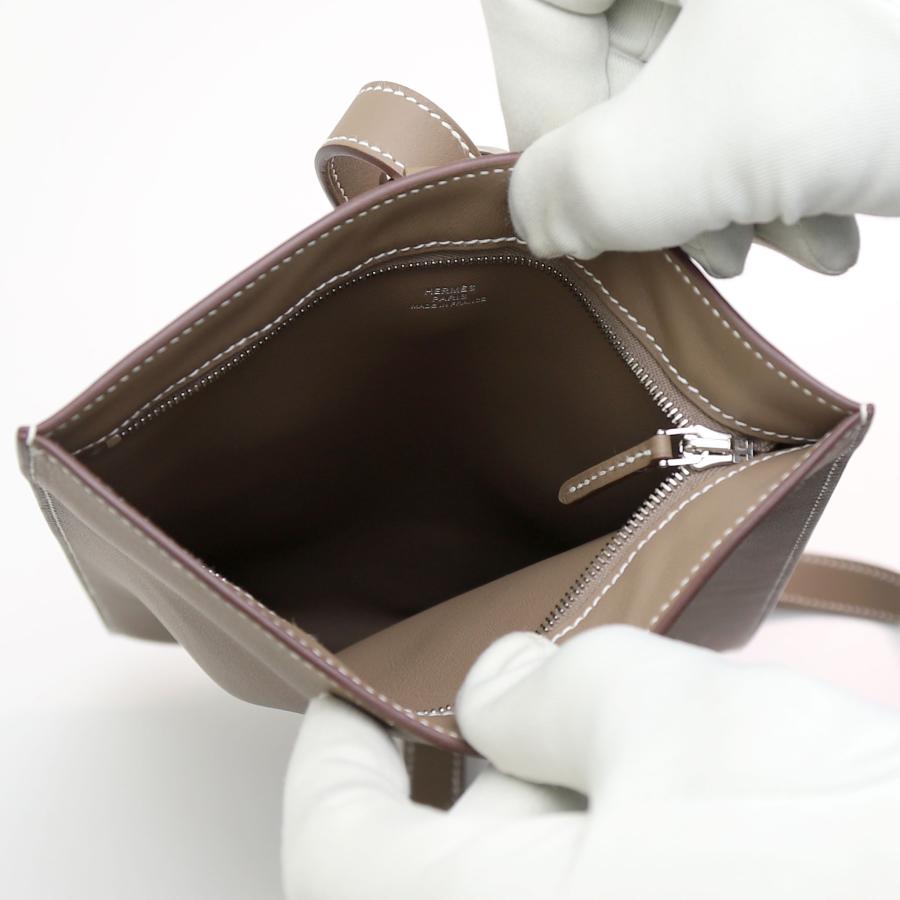中古美品 エルメス ポッシャンプリュス エトゥープ U刻印 2022年製 メンズ ボディバッグ HERMES_7