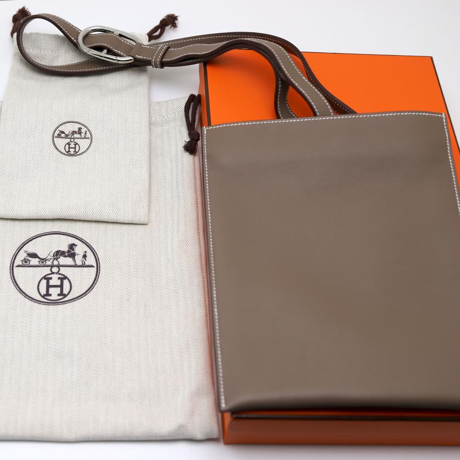 中古美品 エルメス ポッシャンプリュス エトゥープ U刻印 2022年製 メンズ ボディバッグ HERMES_9