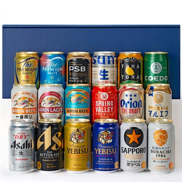 お中元 2025 ギフト 中元 ビール 飲み比べ 国産ビール飲み比べ 18本セット KB-18 メッセージカード 高級 人気 イナゲヤお中元 | 