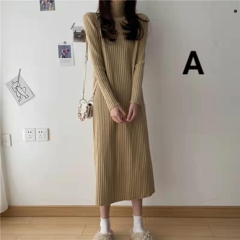 ニットワンピース レディース 秋 冬 40代 代 きれいめ 長袖ワンピース 厚手 ロング丈 カットソー ニットセーター 上品 大きいサイズ おしゃれ 着痩せ 新品 期間限定特価