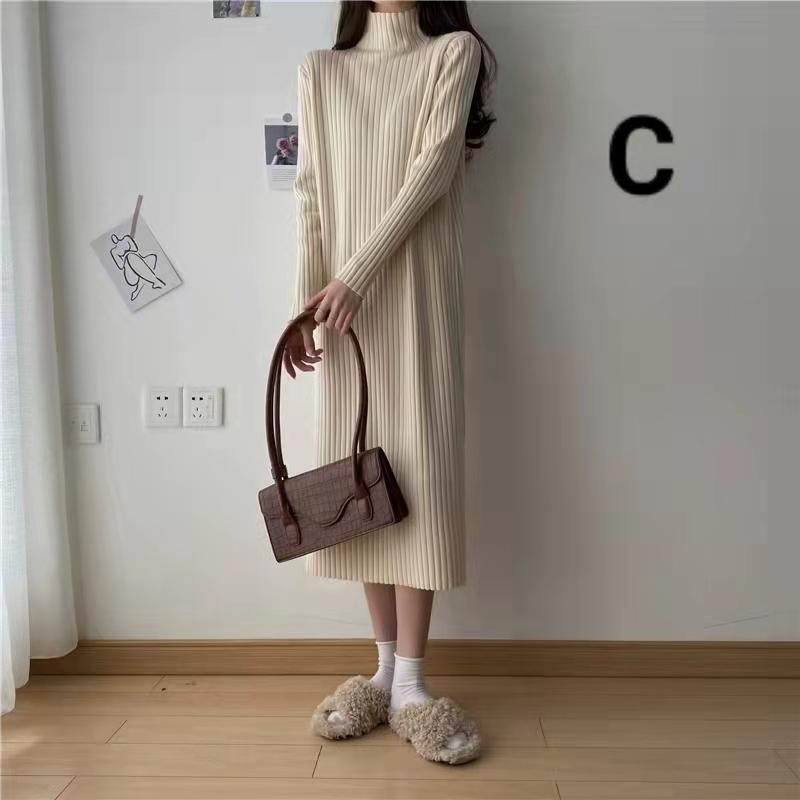 ニットワンピース レディース 秋 冬 40代 代 きれいめ 長袖ワンピース 厚手 ロング丈 カットソー ニットセーター 上品 大きいサイズ おしゃれ 着痩せ 新品 期間限定特価