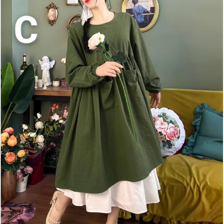 エプロン 大人用 割烹着 ロング 長袖 ポケット付き 手拭きタオル付き