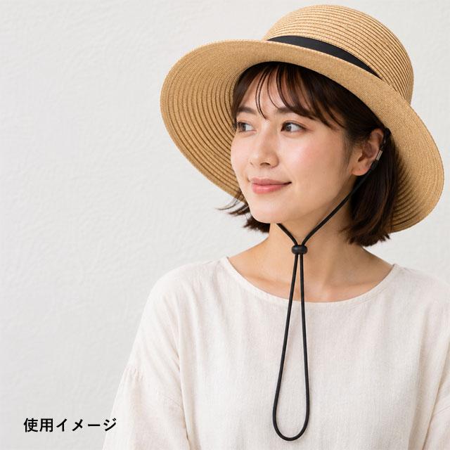 レディース ハットストラップ アジャスター付き 2本セット 黒 : 癒足