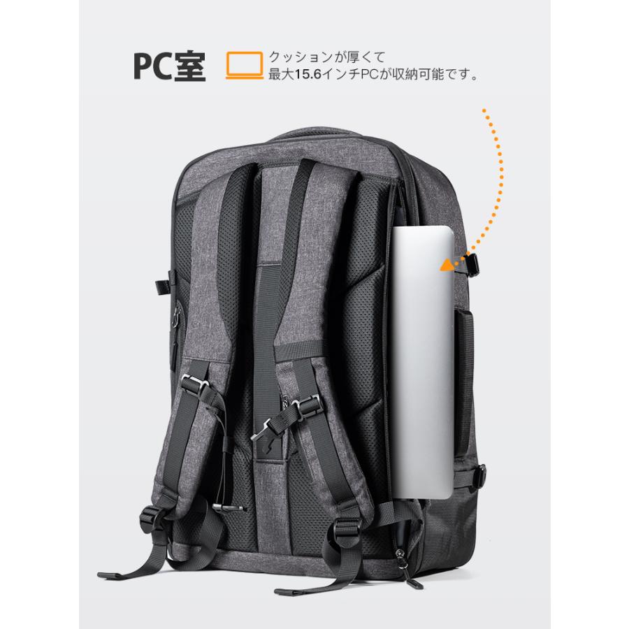 Inateck [拡張可] リュック サック 大容量 トラベル バックパック 38.5