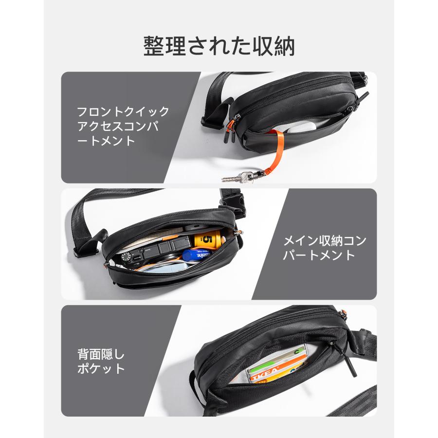 Inateck ウエストポーチ ショルダーバッグ RFIDブロッキング付き 2WAY ボディバッグ メンズ レディース コンパクト 撥水 小さめ 軽量 作業用 仕事用 美容師 | Inateck | 01