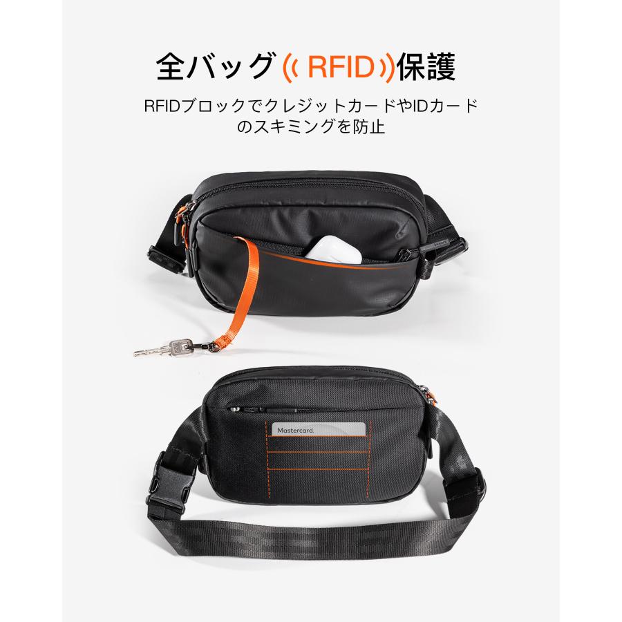 Inateck ウエストポーチ ショルダーバッグ RFIDブロッキング付き 2WAY ボディバッグ メンズ レディース コンパクト 撥水 小さめ 軽量 作業用 仕事用 美容師 | Inateck | 04
