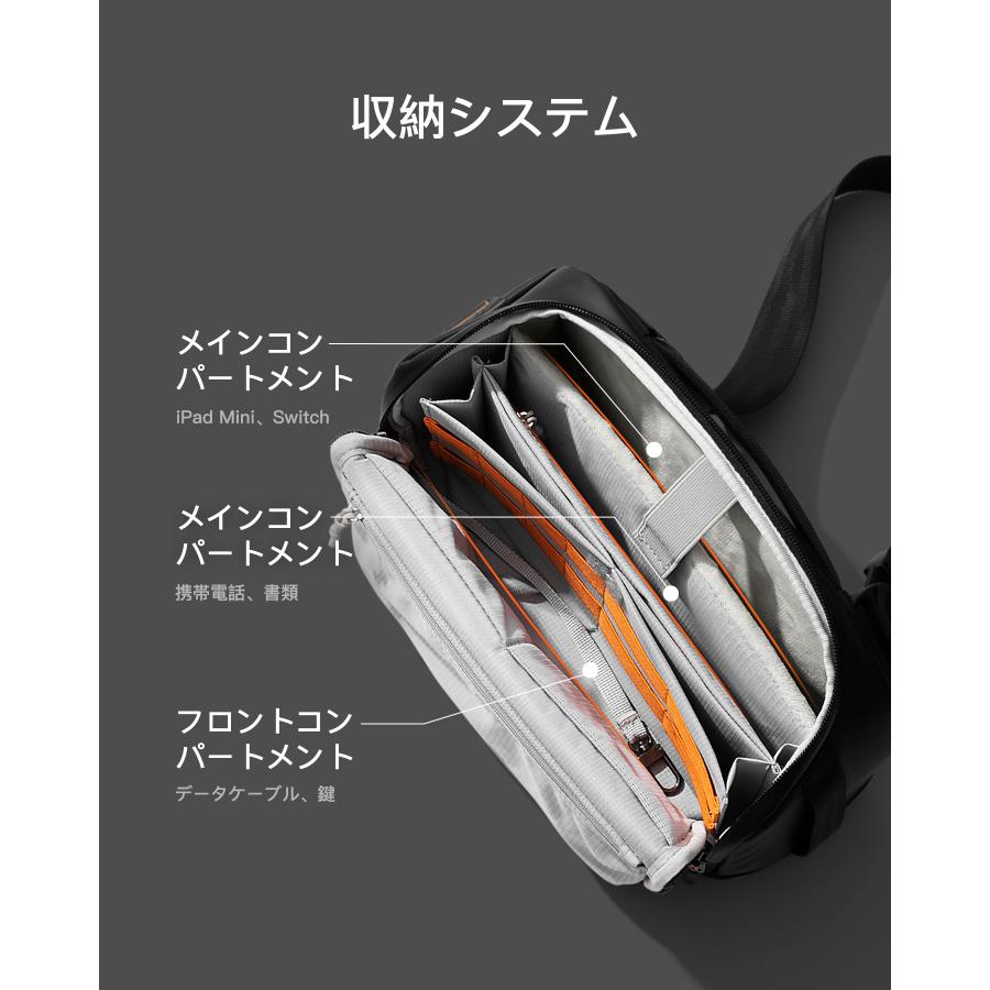 [多機能 大容量]Inateck ボディバッグ スリングバッグ ショルダーバッグ メッセンジャーバッグ 撥水 メンズ レディース 男女 旅行 仕事 バイキング 通勤 自転車 | Inateck | 03