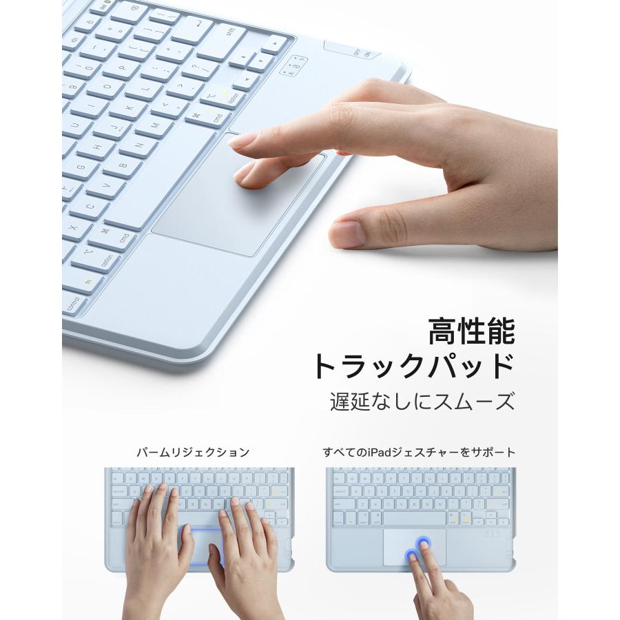 [横/縦置き対応] iPad キーボード ケース Bluetooth iPad A16 第11世代 2025 iPad 第10世代 2022 10.9インチ iPad用 分離式 着脱式 タッチパッド バックライト