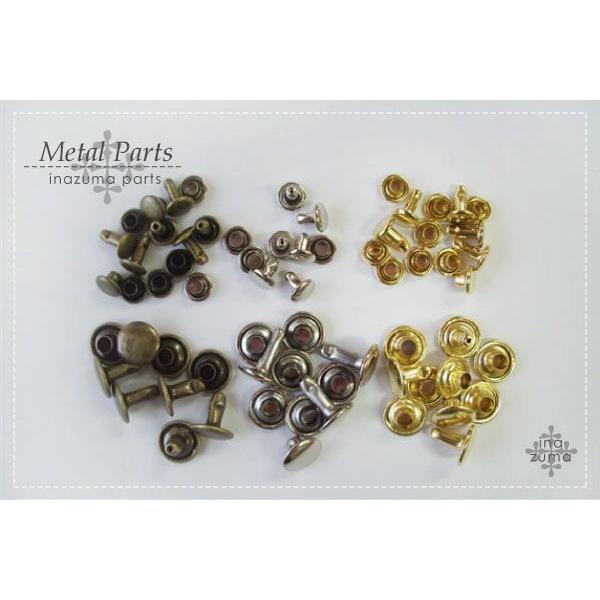 両面カシメ レザークラフト 20個入り 9mm頭 11.5mm足 AK-15-11 INAZUMA