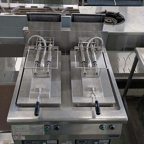 業界最長1年保証】餃子焼器 2連 マルゼン MAZ-44 都市ガス 業務用 中古