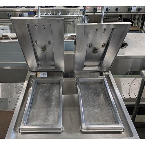 業界最長1年保証】餃子焼器 2連 マルゼン MAZ-44 都市ガス 業務用 中古