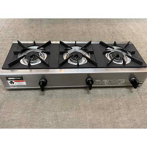 卓上ガスコンロ 3口 リンナイ(Rinnai) RSB-306SV 都市ガス 業務用 中古
