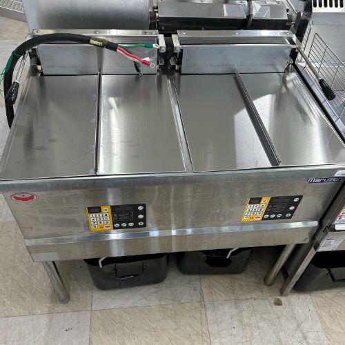 業界最長1年保証】電気二槽フライヤー 18L×2 マルゼン MEF-18WE 業務用