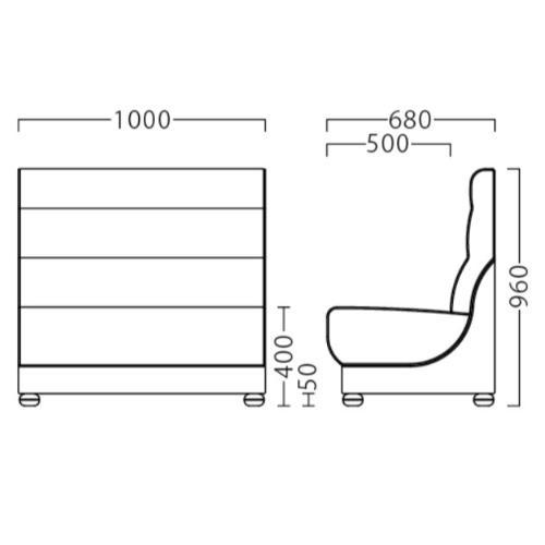 31473-F【プロシード】 マリー W1000 二人掛 幅1000×奥行680×高さ960 (座面迄の高さ400)(mm)/業務用/新品/送料無料
