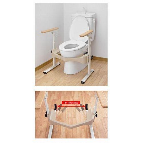 安寿 洋式トイレ用フレーム S-はねあげR-2/【533-087 木製ひじ掛け】×1組/業務用/新品/送料無料_1