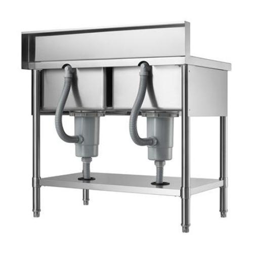 HTB2S-096【テンポス】2槽シンク 幅900×奥行600×高さ800 バックガード