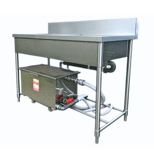 2GT-126【テンポス】グリストラップ付二槽シンク 幅1200×奥行600×高さ