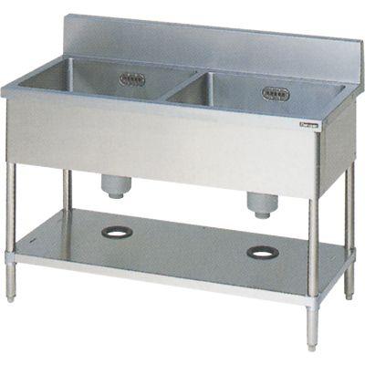 業務用/新品 マルゼン 二槽シンク BS2-126/BS2-126N 幅1200×奥行600×高さ800(mm) 送料無料|業務用厨房・機器用品INBIS|01