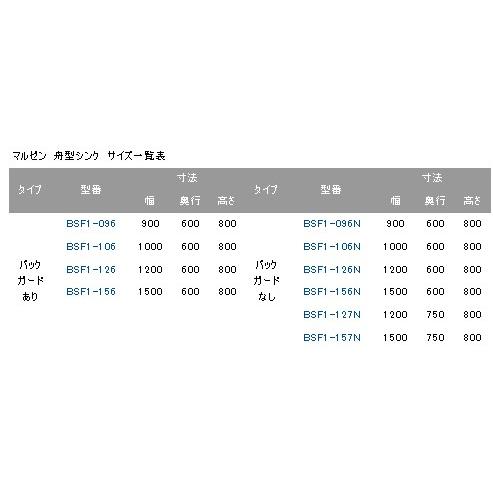 業務用/新品】【マルゼン】舟形シンク BSF1-106 / BSF1-106N 幅 業務用/新品】【マルゼン】舟形シンク BSF1-106 / BSF1-106N 幅