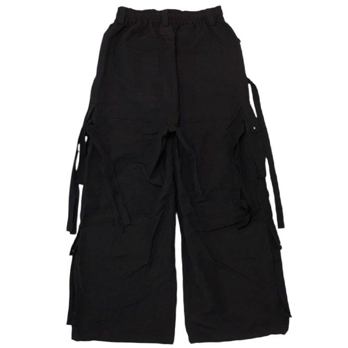 エーエフアーティファクト A.F ARTEFACT CARGO WIDE WITH HANGINGSTRAPS PANTS black afartefact-ag-13058の画像